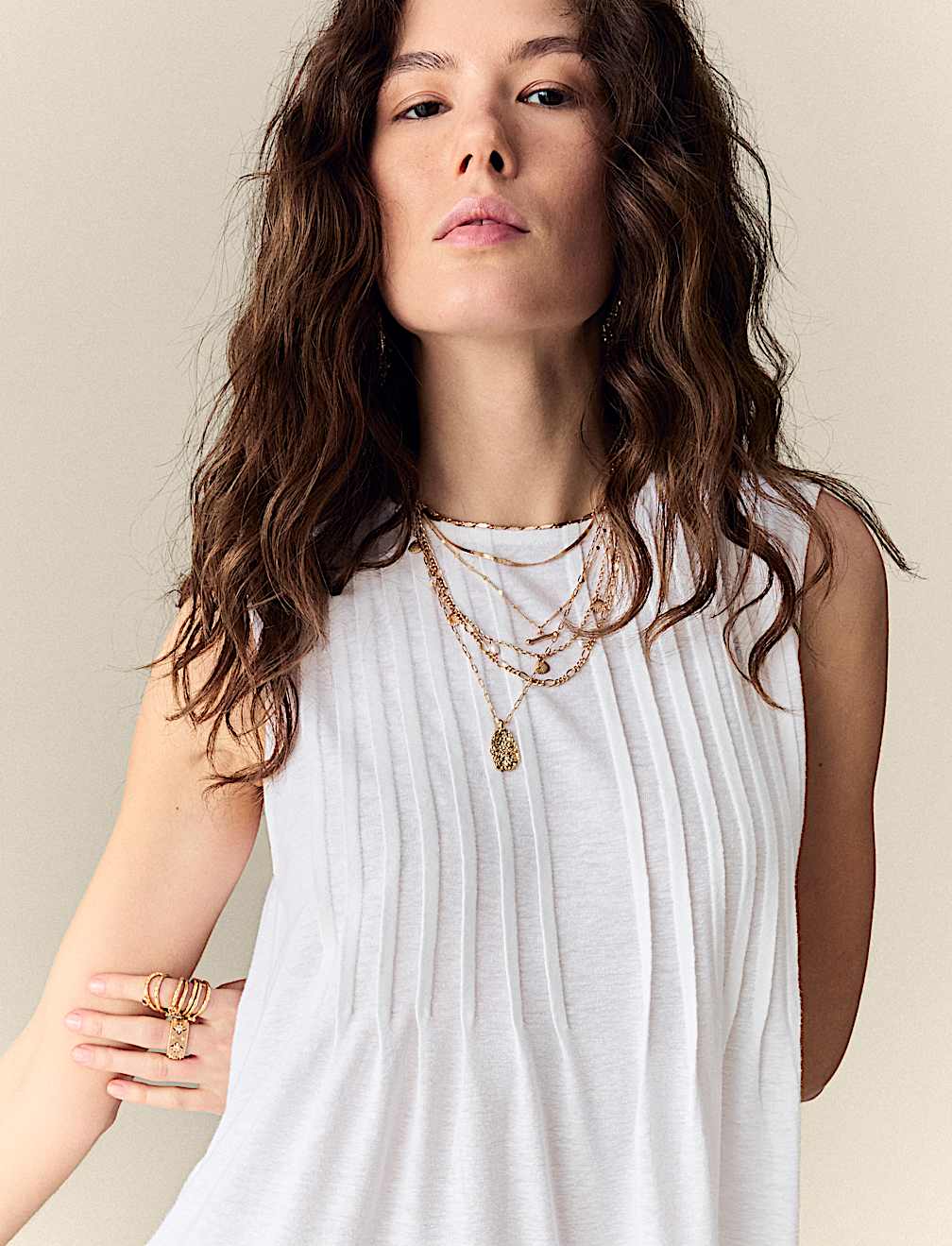 Plisse Pintuck Top