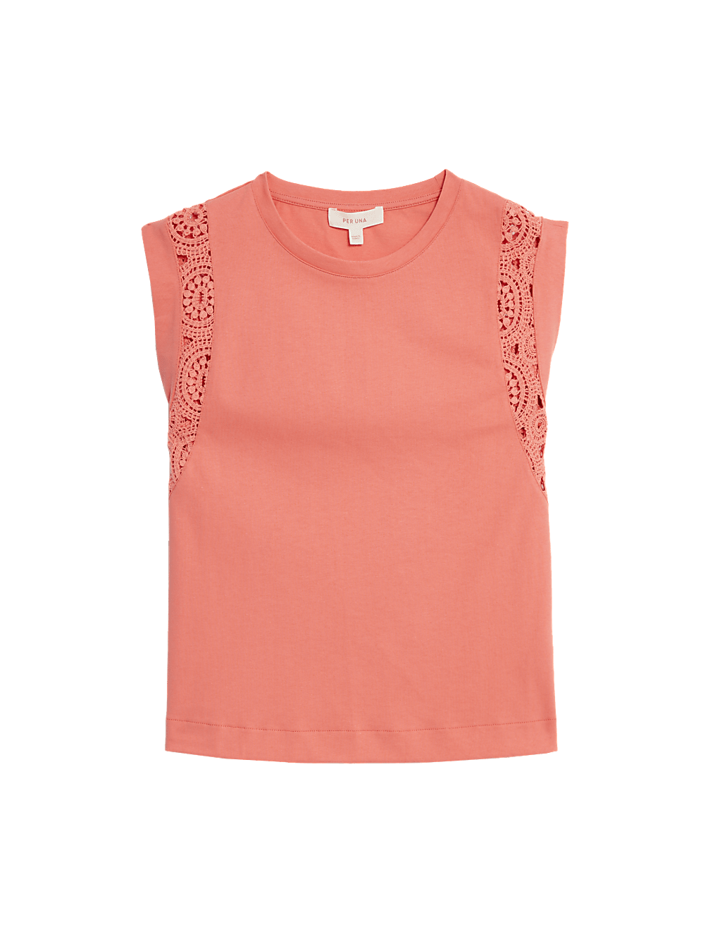 Pure Cotton Lace Insert T-Shirt