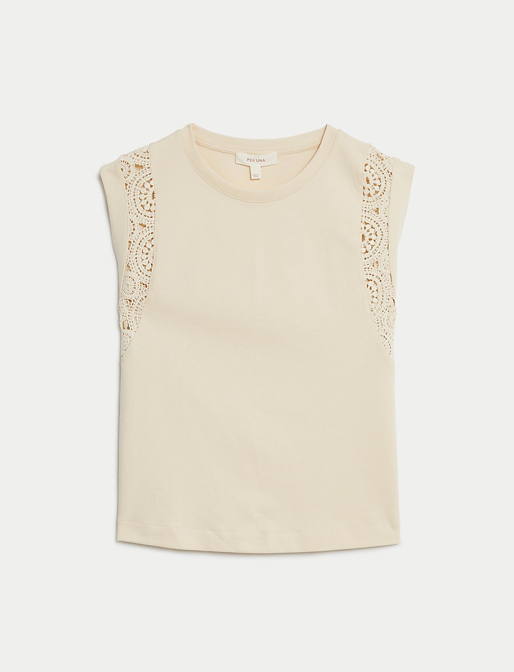 Pure Cotton Lace Insert T-Shirt