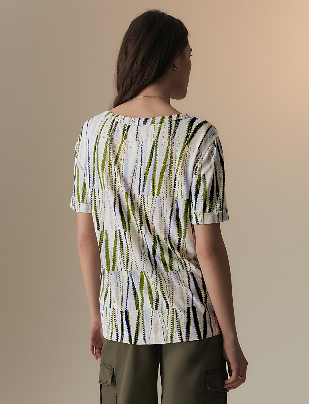 Linen Blend Printed T-Shirt