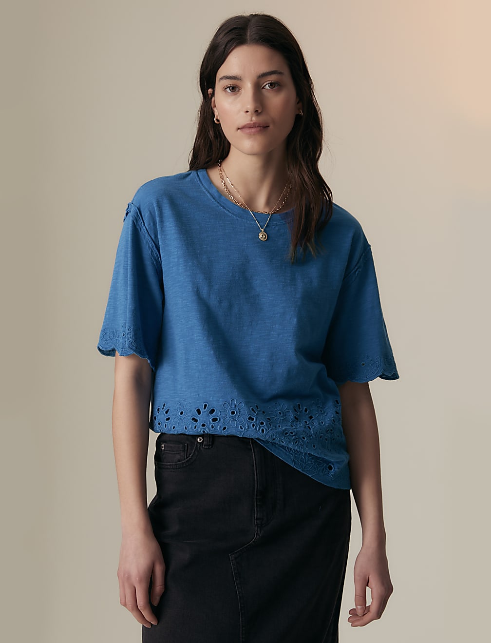 Pure Cotton Broderie T-Shirt