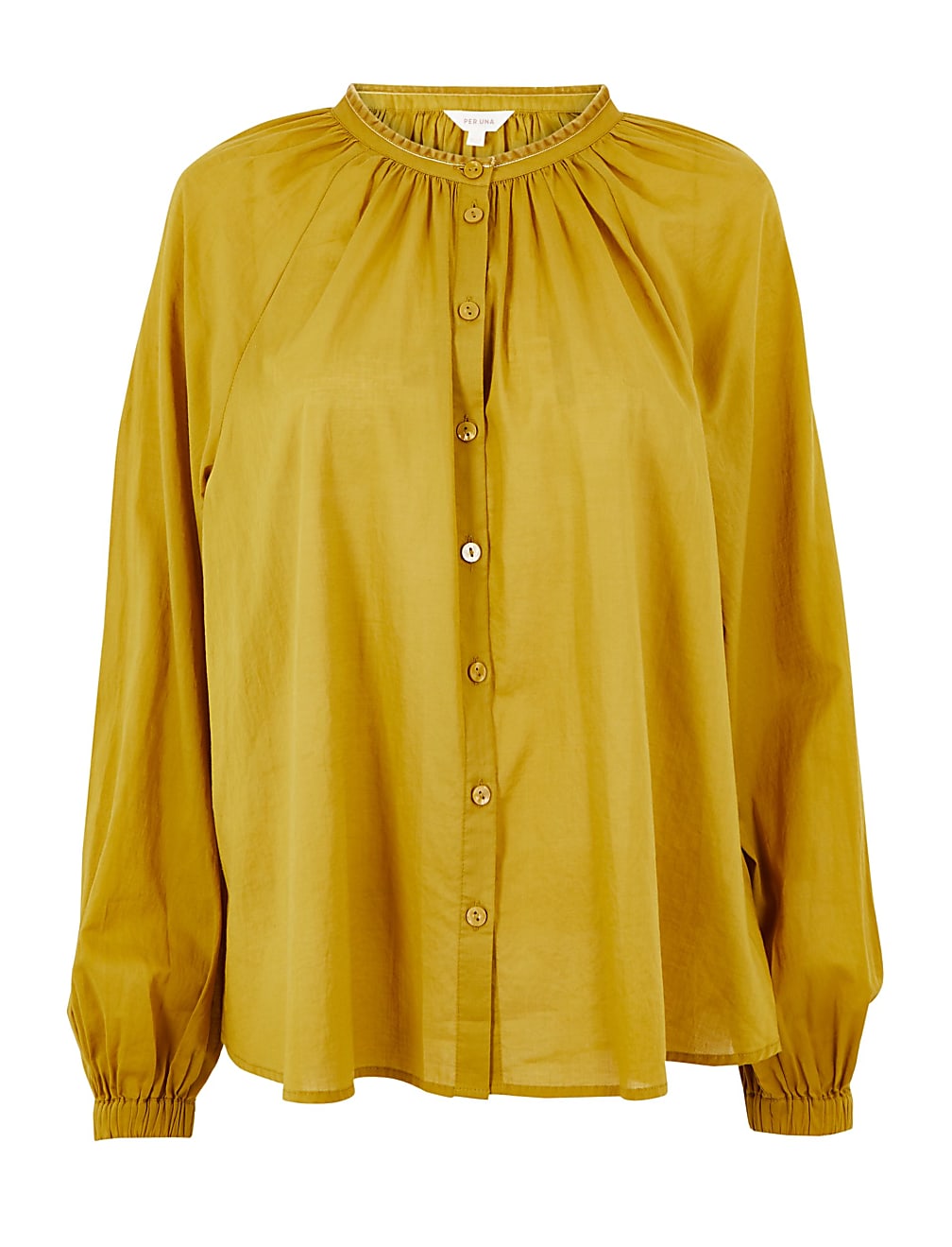Pure Cotton Blouson Sleeve Blouse