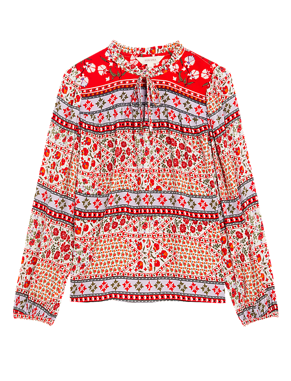 Floral Tie Neck Blouse