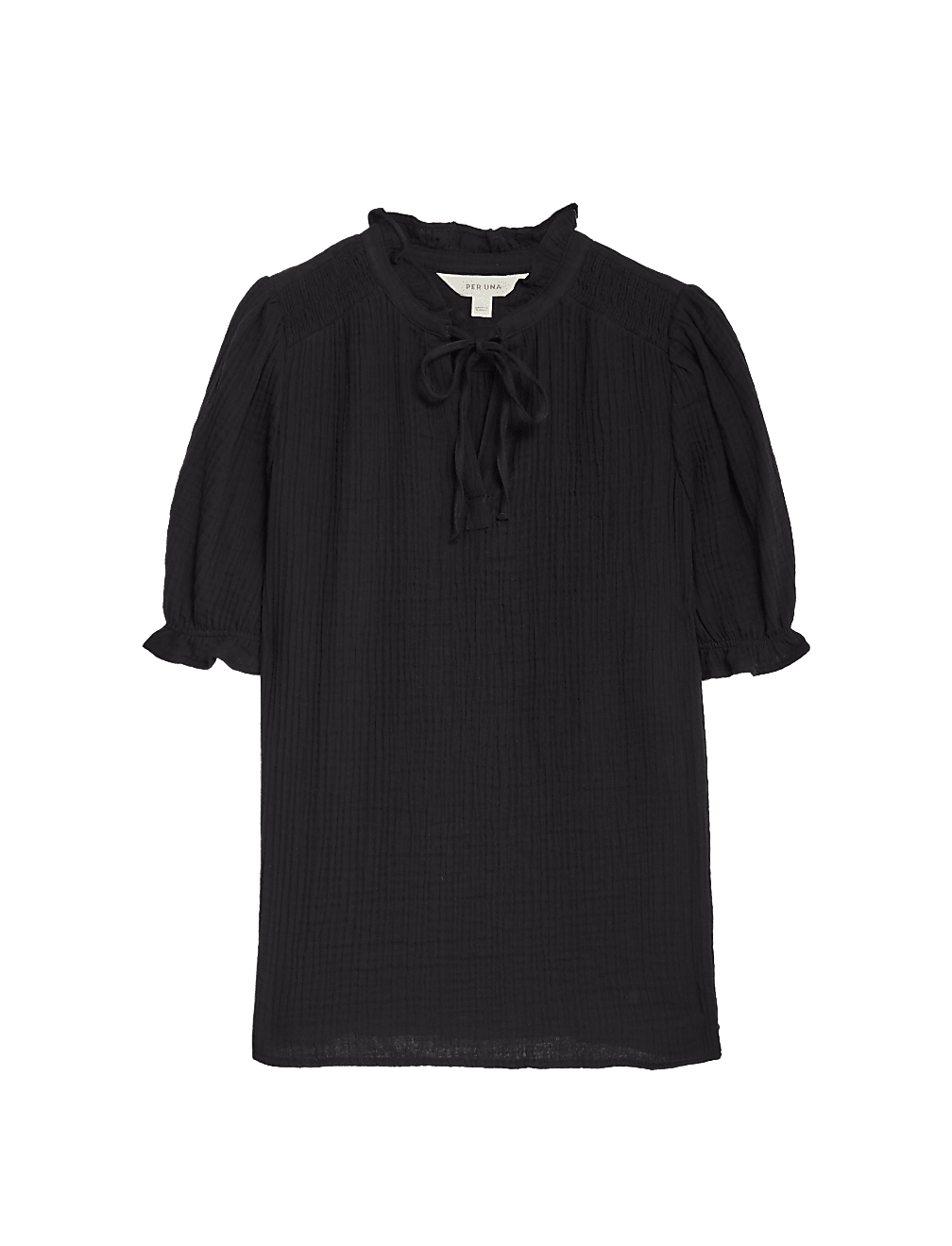 Pure Cotton Textured Notch Neck Blouse