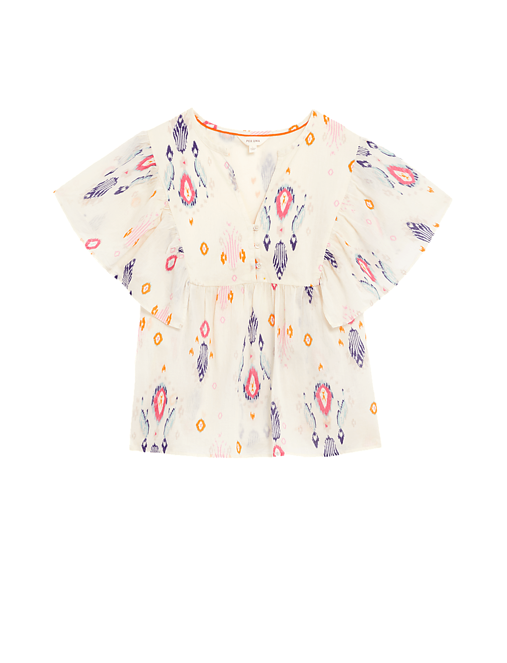 Pure Cotton Printed Notch Neck Blouse