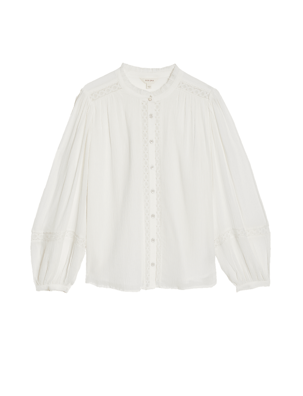 Modal Blend Lace Insert Blouse