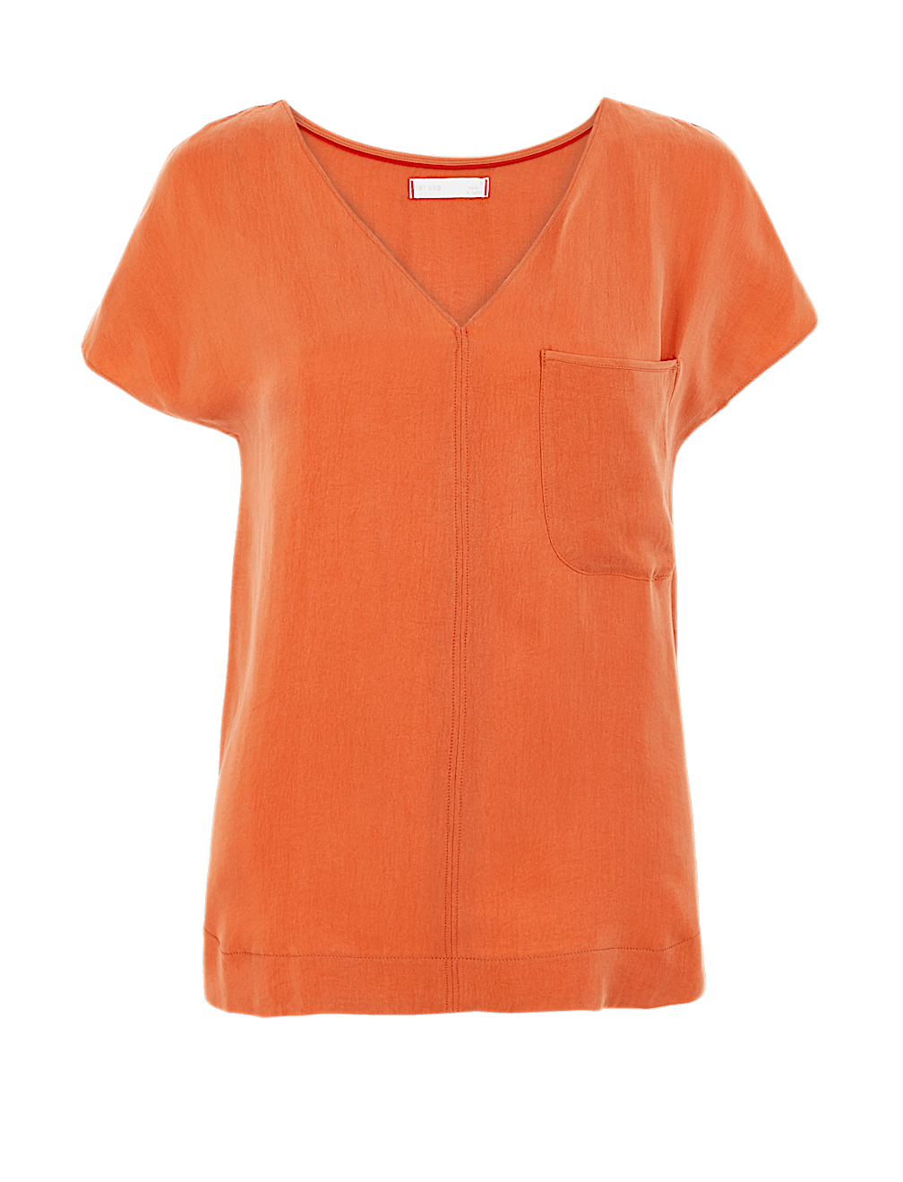 Cupro V-Neck Cap Sleeve Shell Top