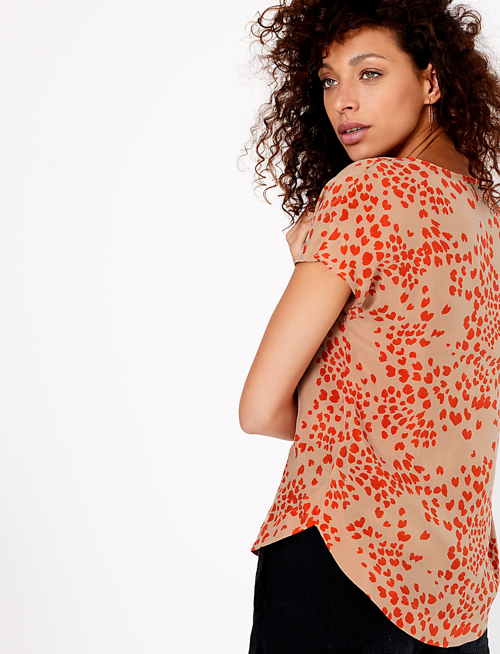 Pure Cotton V-Neck Pintuck Blouse