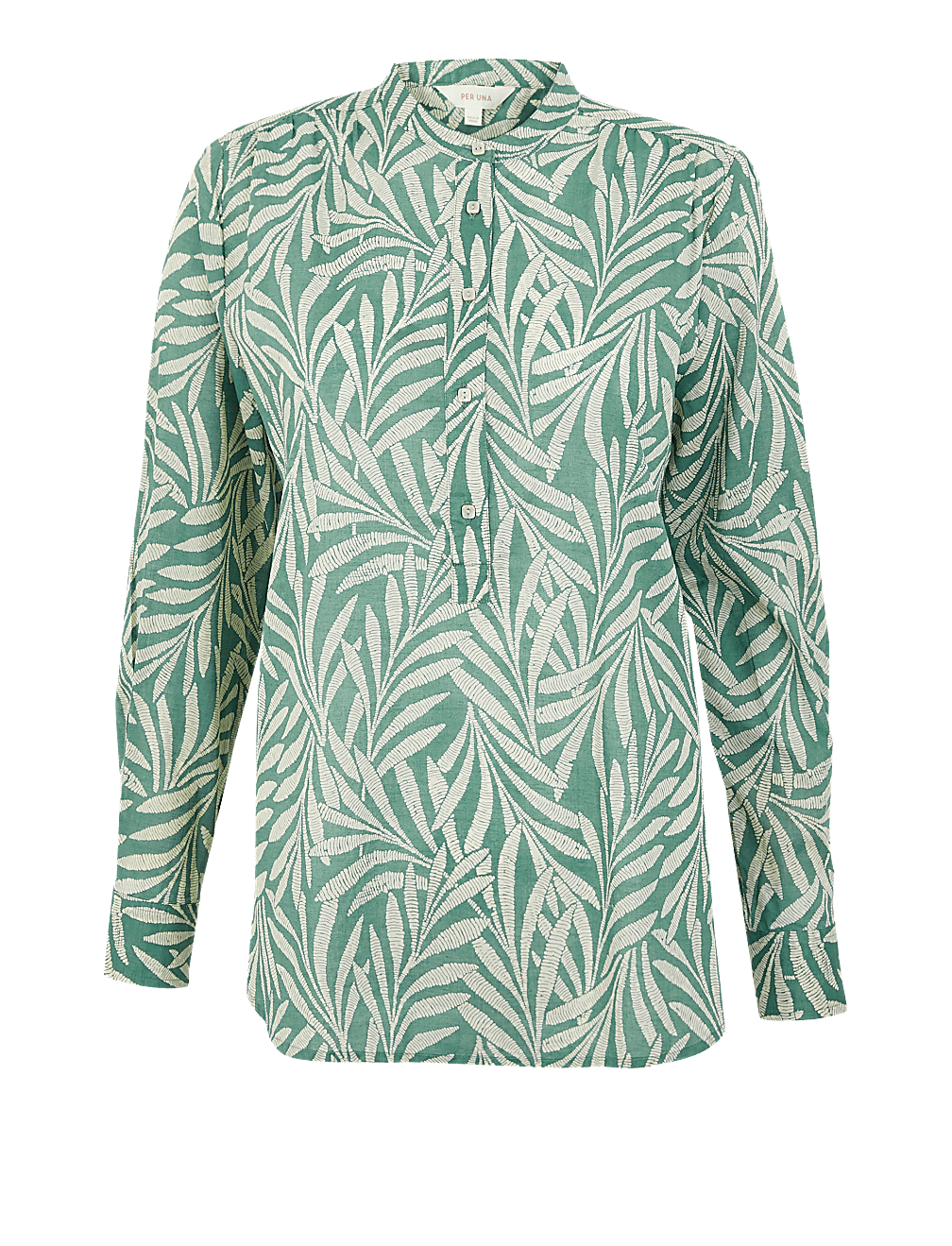 Pure Cotton Printed High Neck Blouse