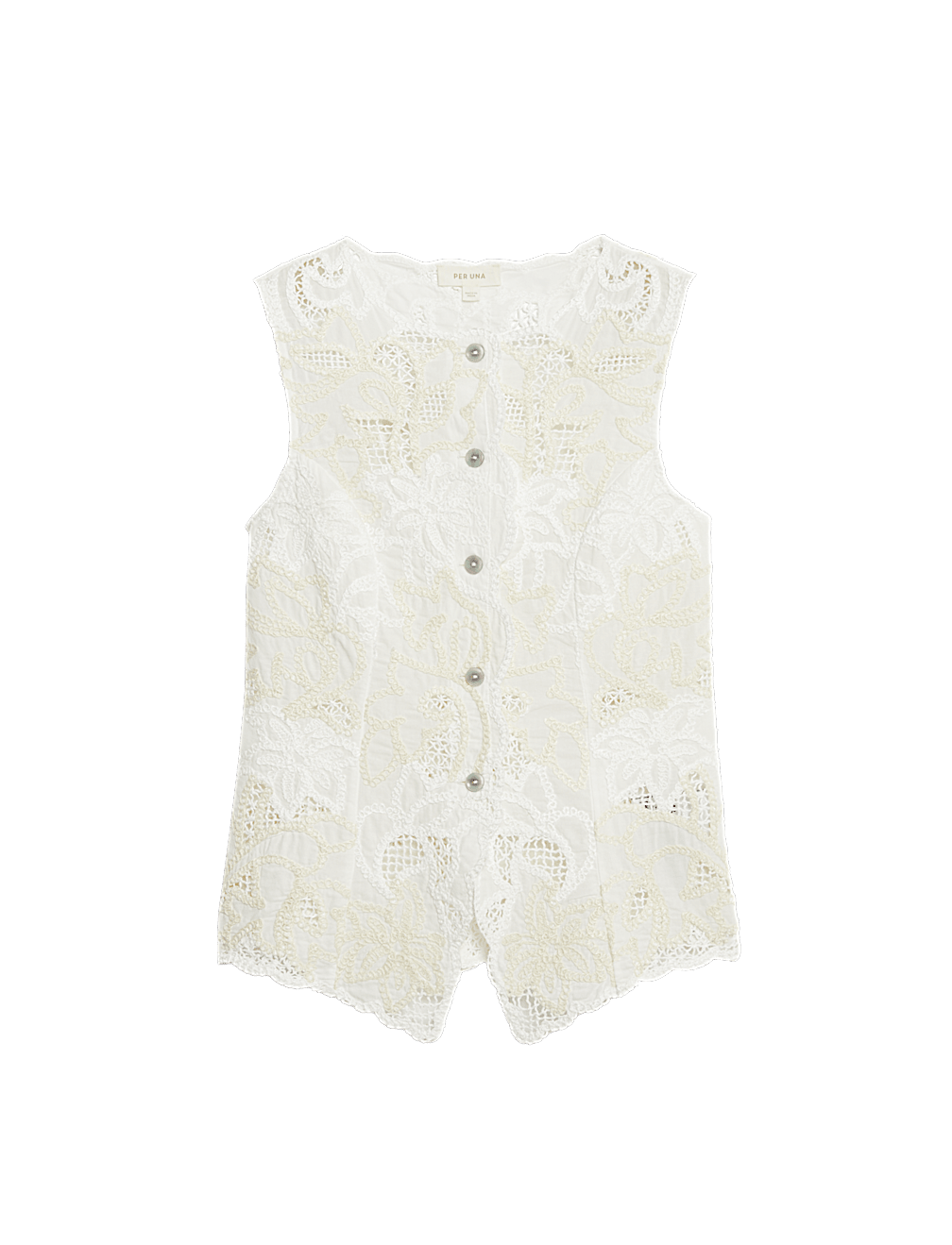 Pure Cotton Broderie Waistcoat