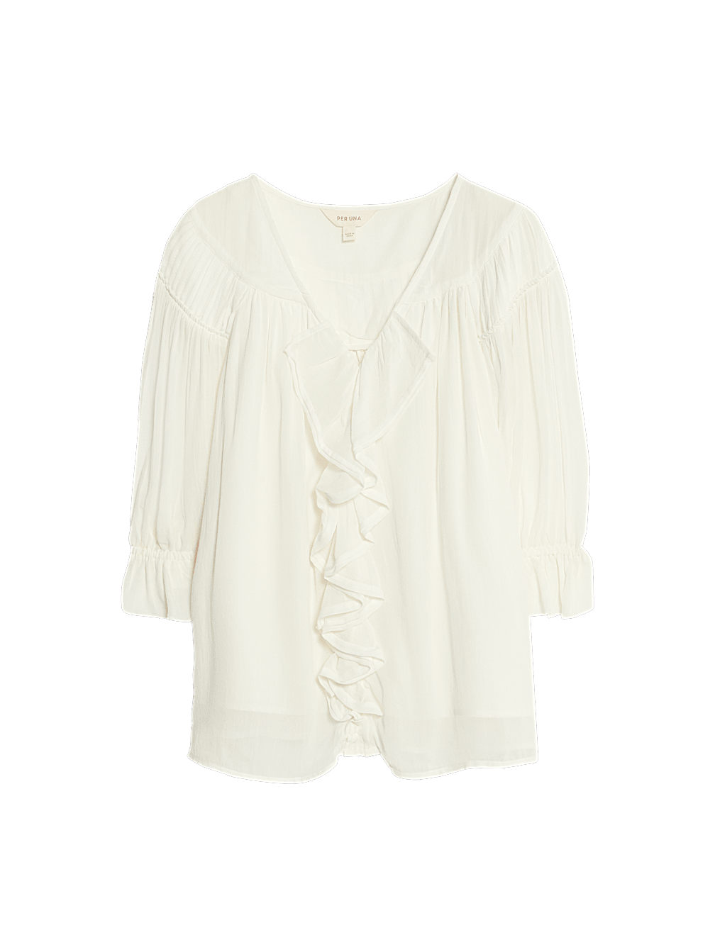 Ruffle V Neck Poet Blouse