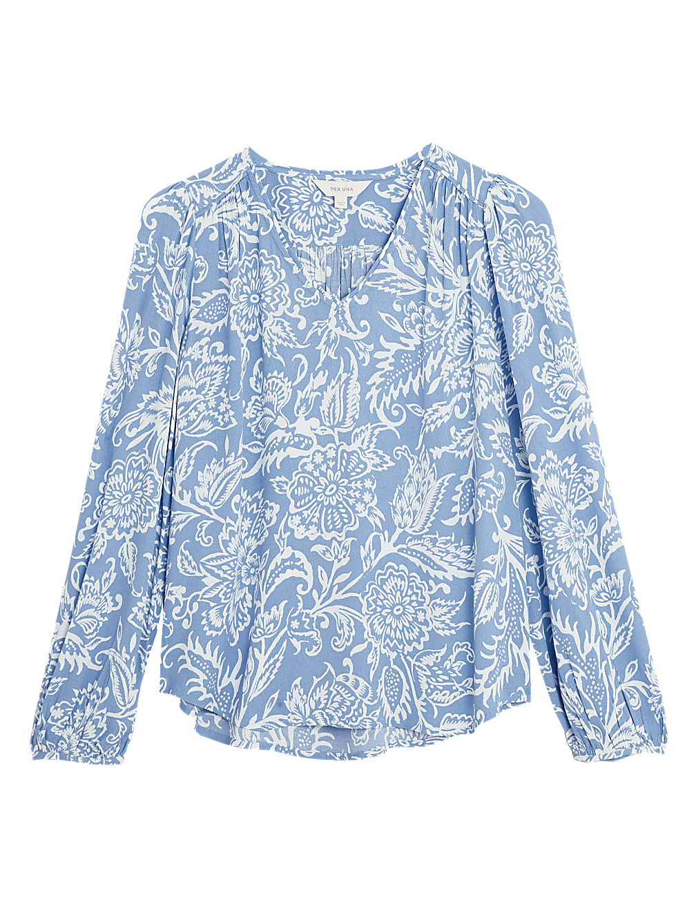 Floral V-Neck Long Sleeve Blouse