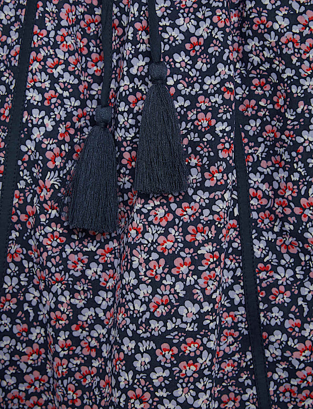 Pure Cotton Floral Tie Front Top