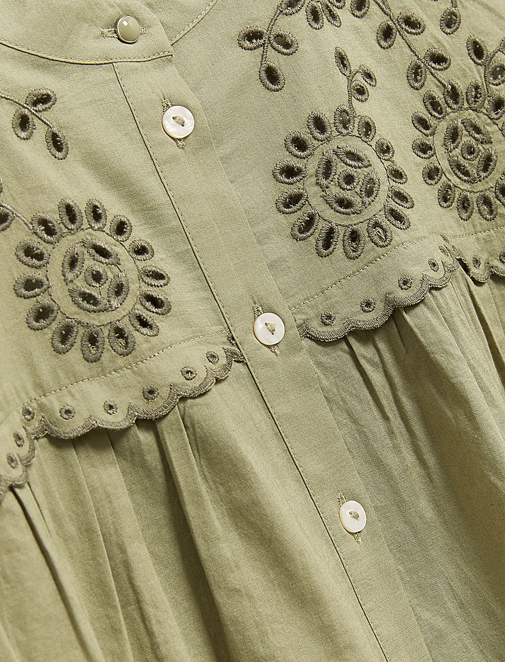 Pure Cotton Cutwork Detail Blouse