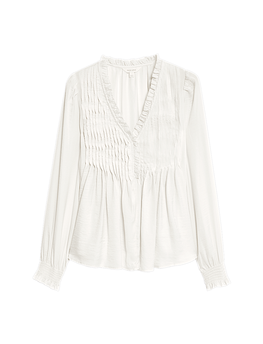 Ruffle V-Neck Long Sleeve Blouse