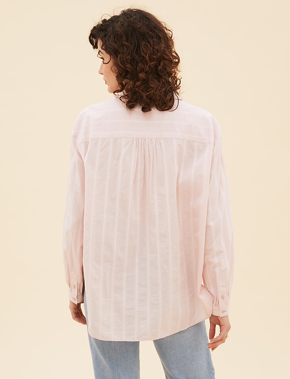 Pure Cotton Striped Oversized Shirt