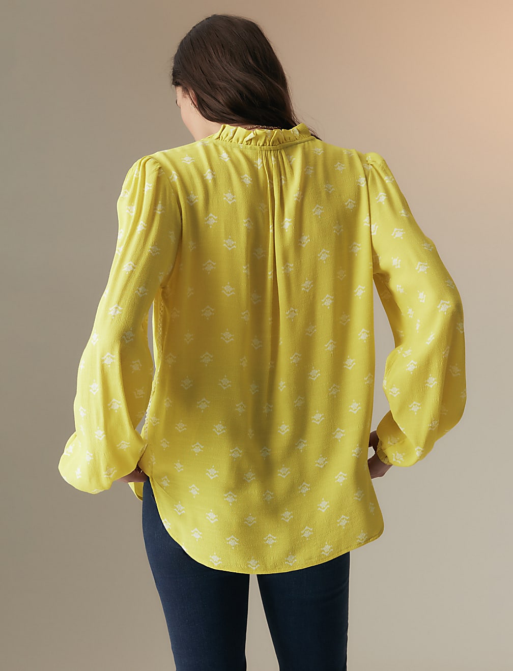 Notch Neck Popover Blouse