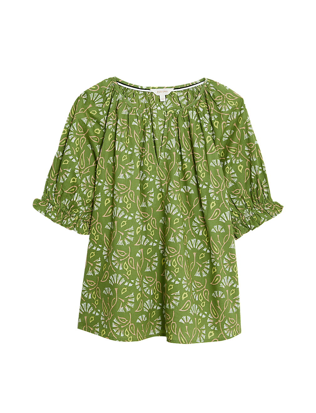 Pure Cotton Blouson Sleeve Relaxed Blouse