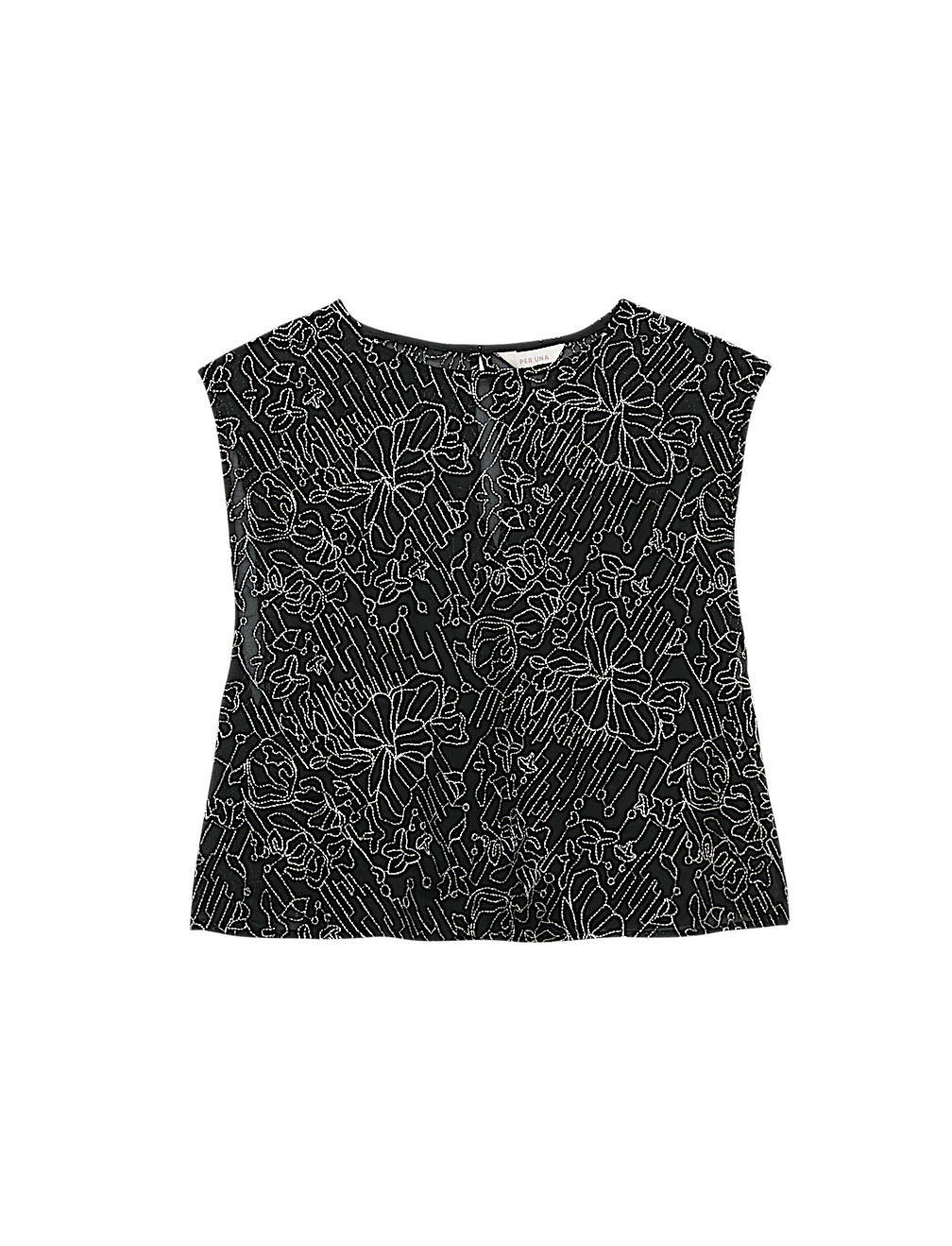 Embroidered Metallic Cami Top