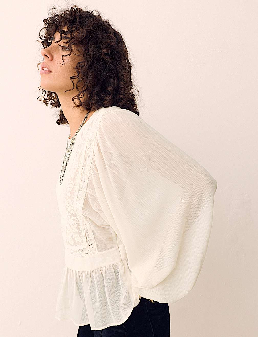 Lace Yoke Blouse