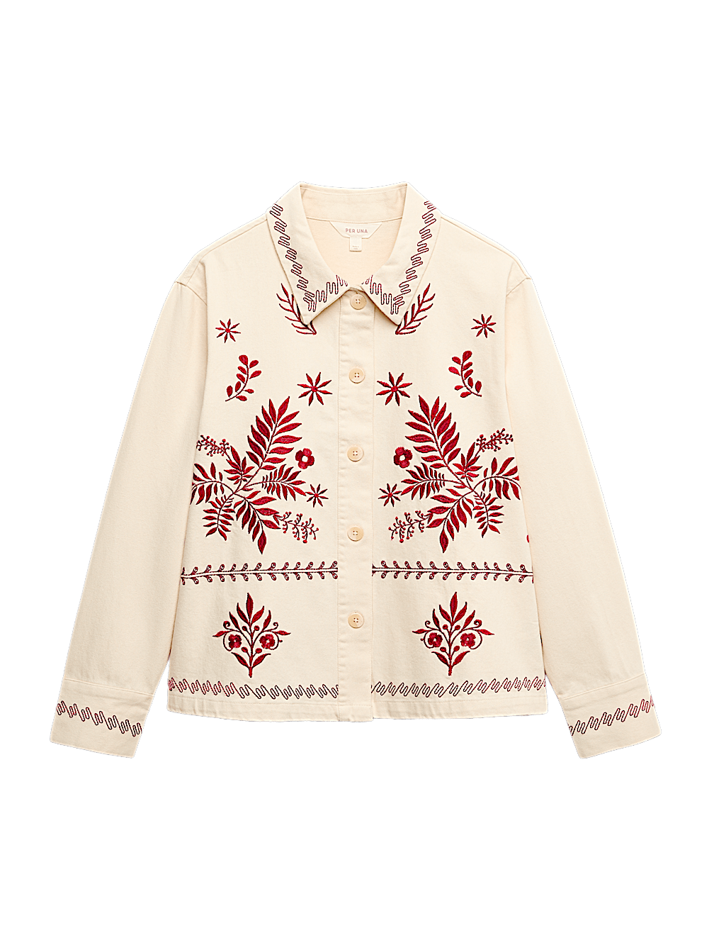 Pure Cotton Embroidered Overshirt