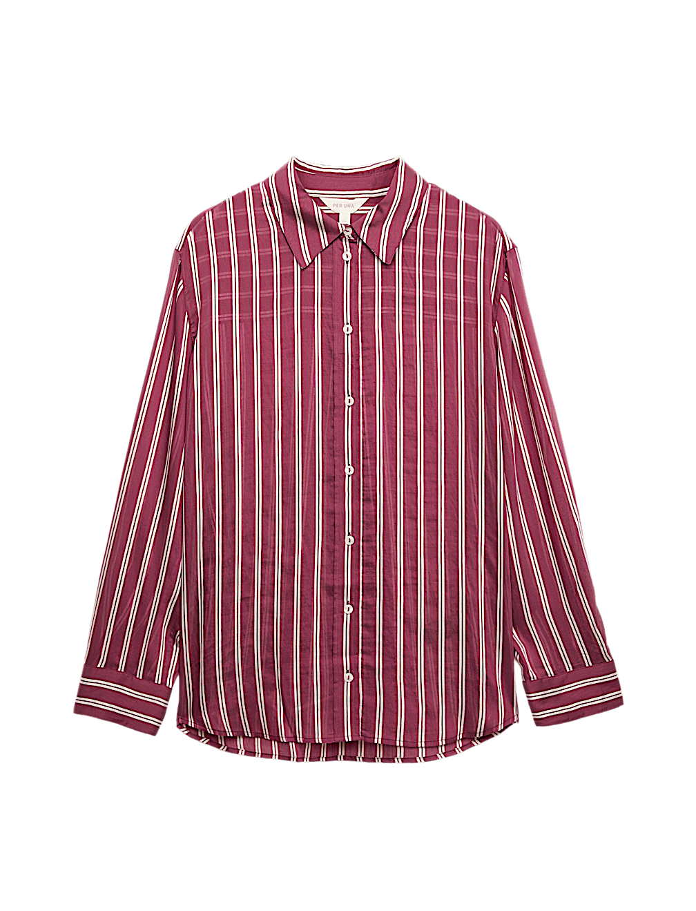 Lyocell Rich Striped Collared Relaxed Shirt