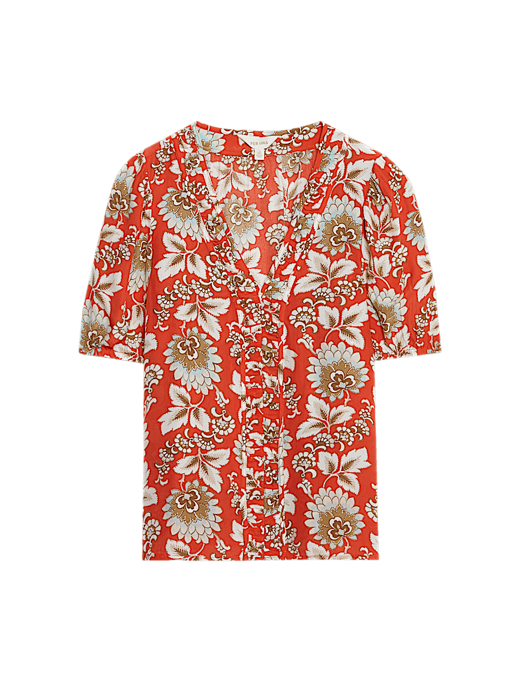 Printed Gathered Blouse