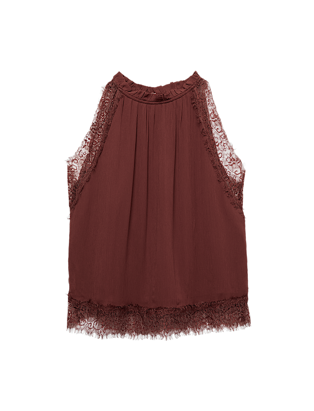 Lace Trim Halter Neck Top