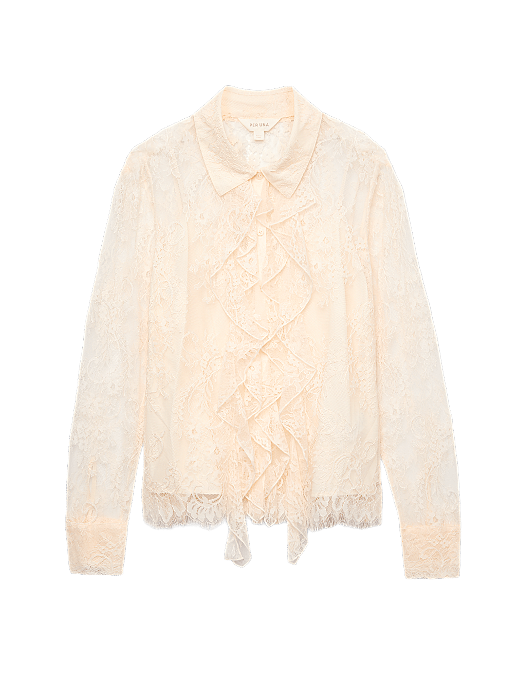 Lace Collared Ruffle Shirt