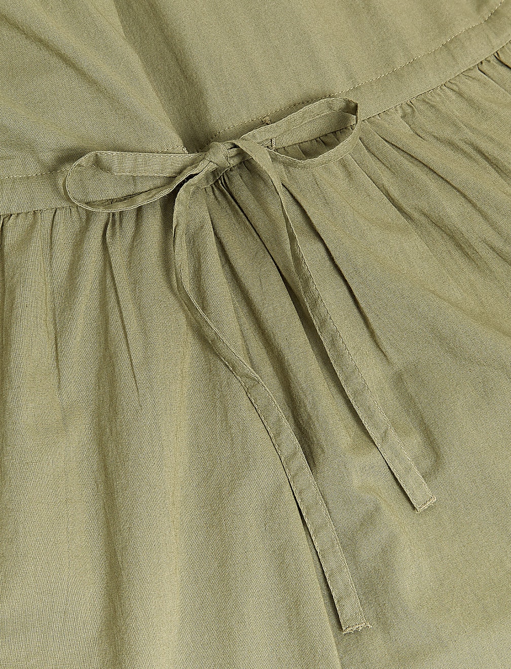 Pure Cotton Embroidered Midi Waisted Dress
