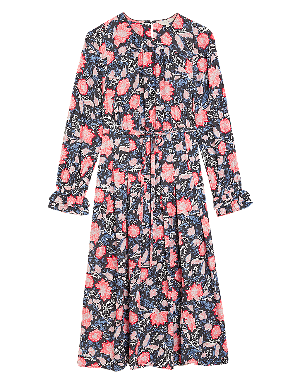 Floral Tie Front Midaxi Relaxed Dress