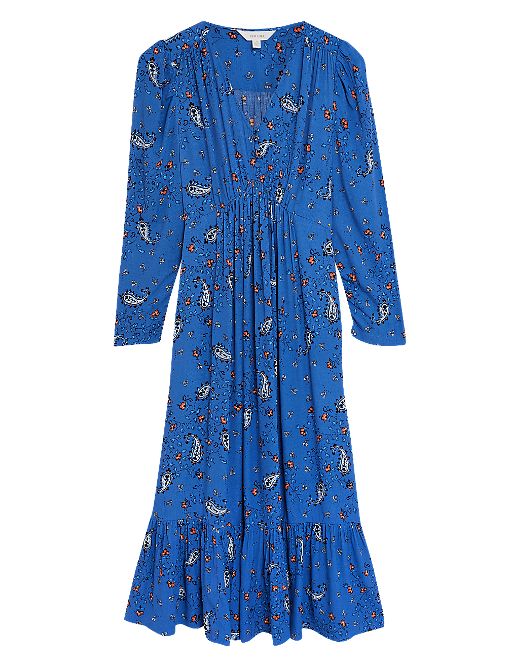 Floral Ruched Midi Dress