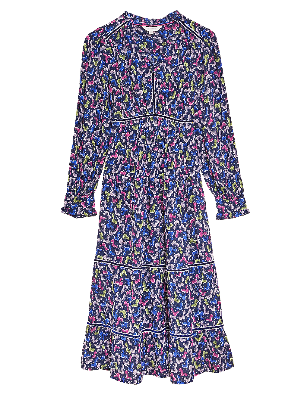 Floral V-Neck Midi Tiered Dress