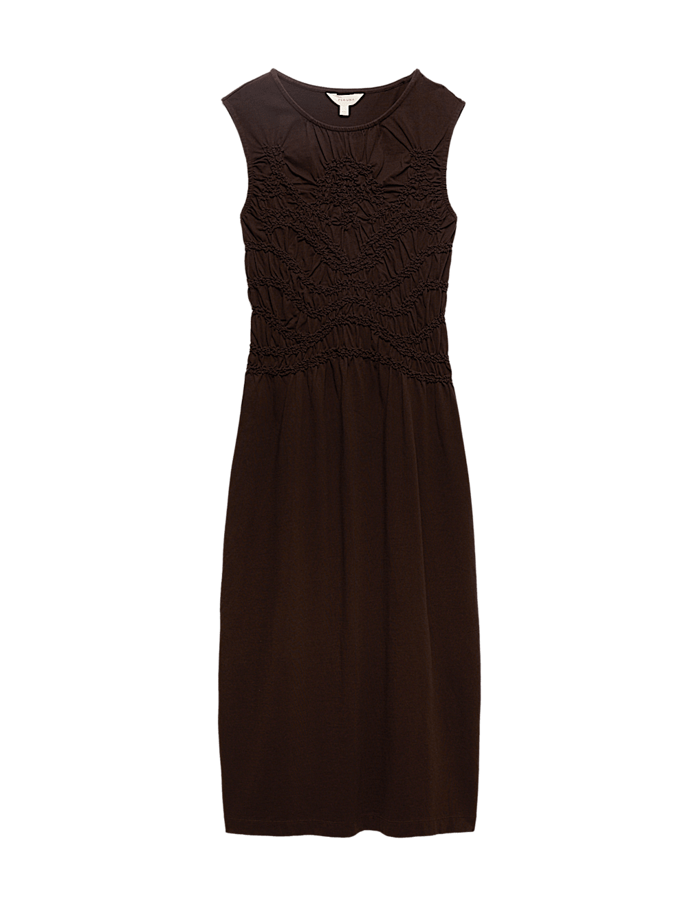 Pure Cotton Jersey Shirred Front Midi Dress