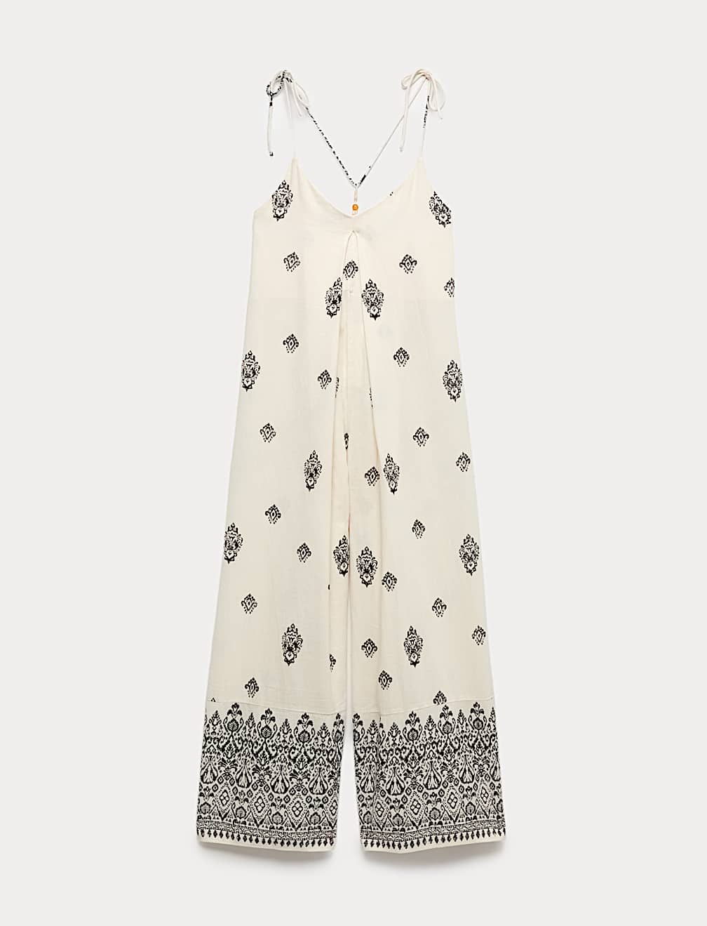 Pure Cotton Printed Strappy Jumpsuit