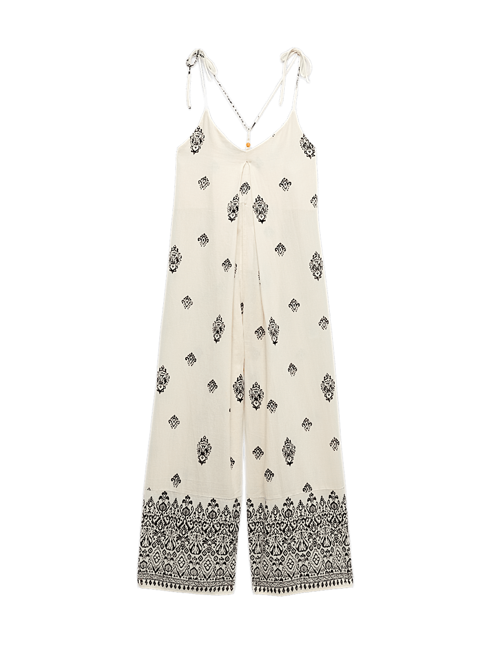Pure Cotton Printed Strappy Jumpsuit