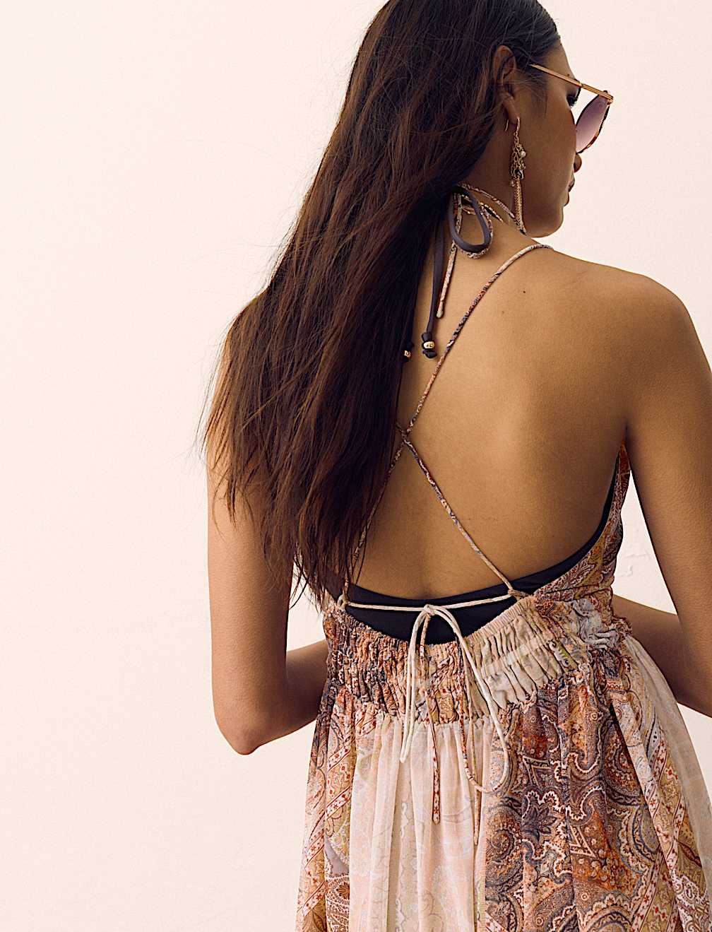 Paisley V-Neck Midaxi Skater Dress