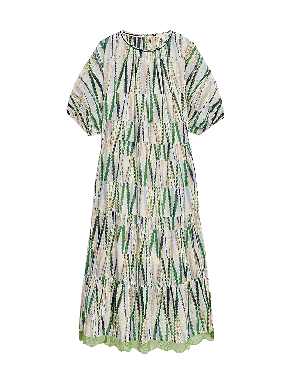Cotton Rich Printed Midaxi Tiered Dress