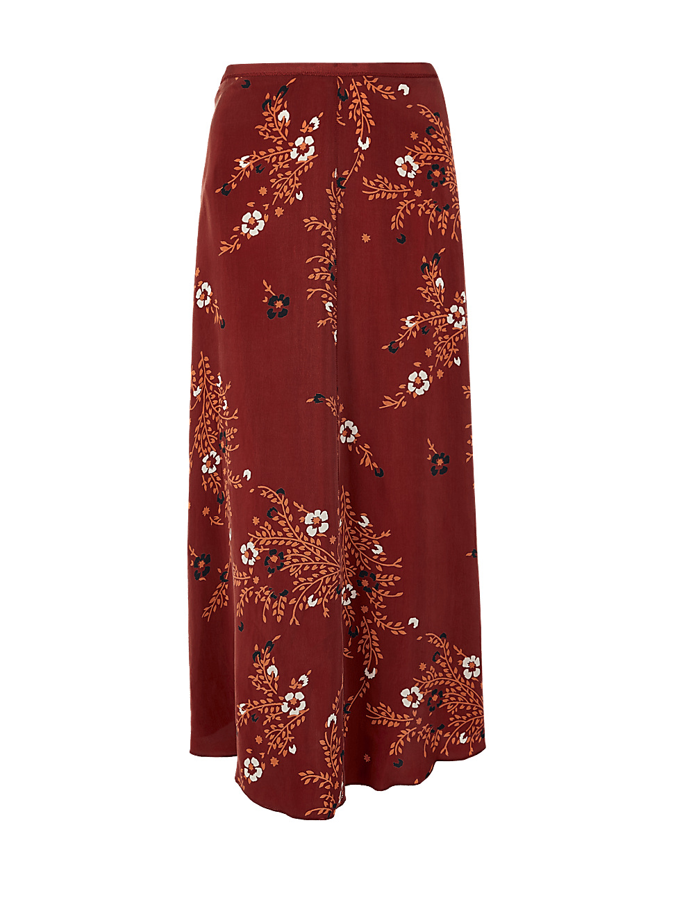 Floral Print Slip Midi Skirt