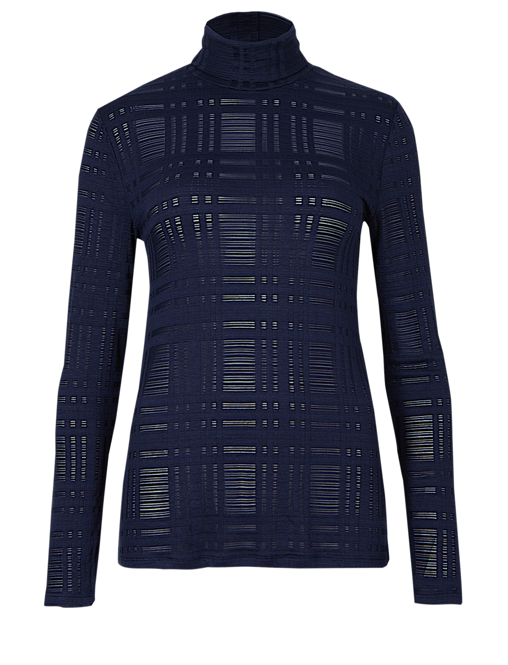 Checked Roll Neck Jumper