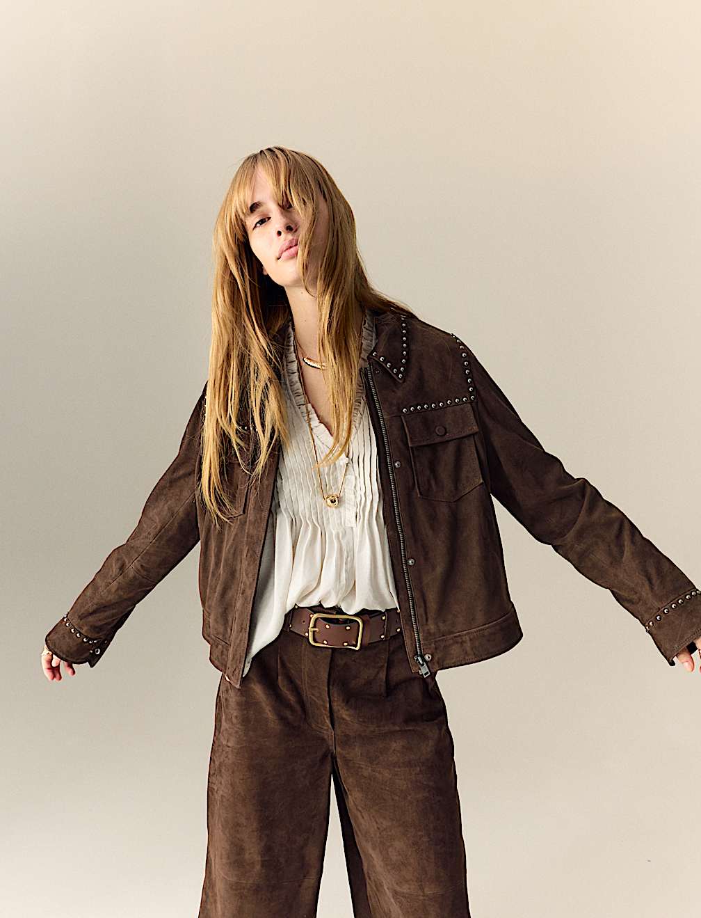 STUD SUEDE JKT