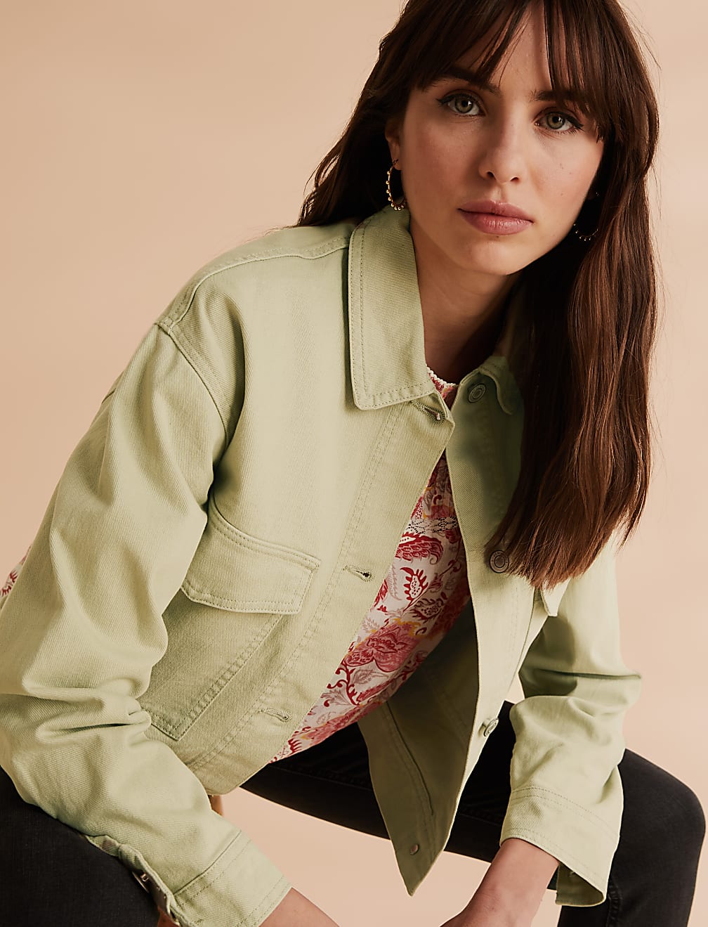 Denim Cropped Trucker Jacket