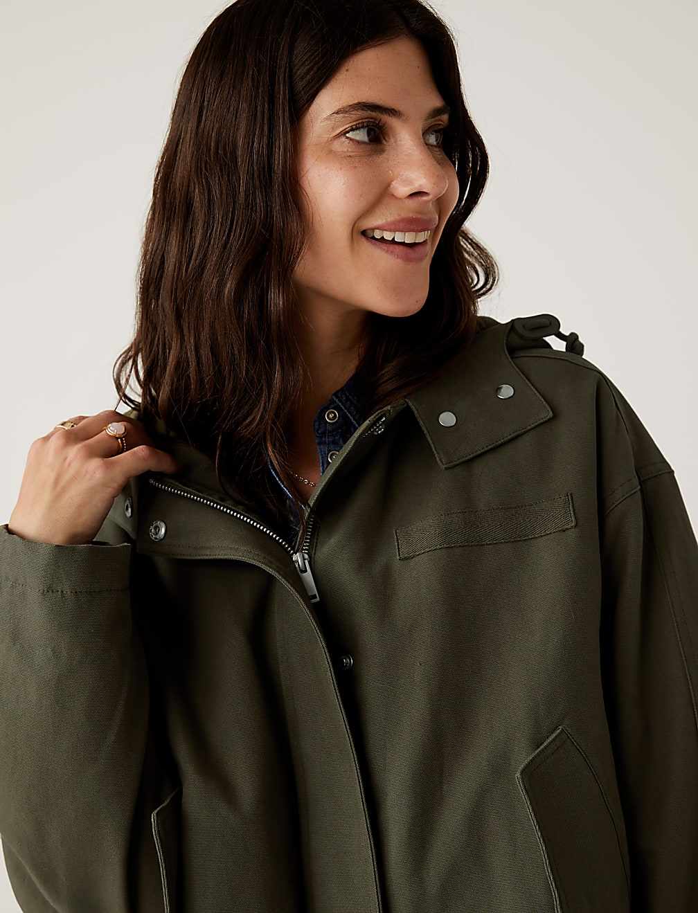 Cotton Rich Hooded Longline Parka