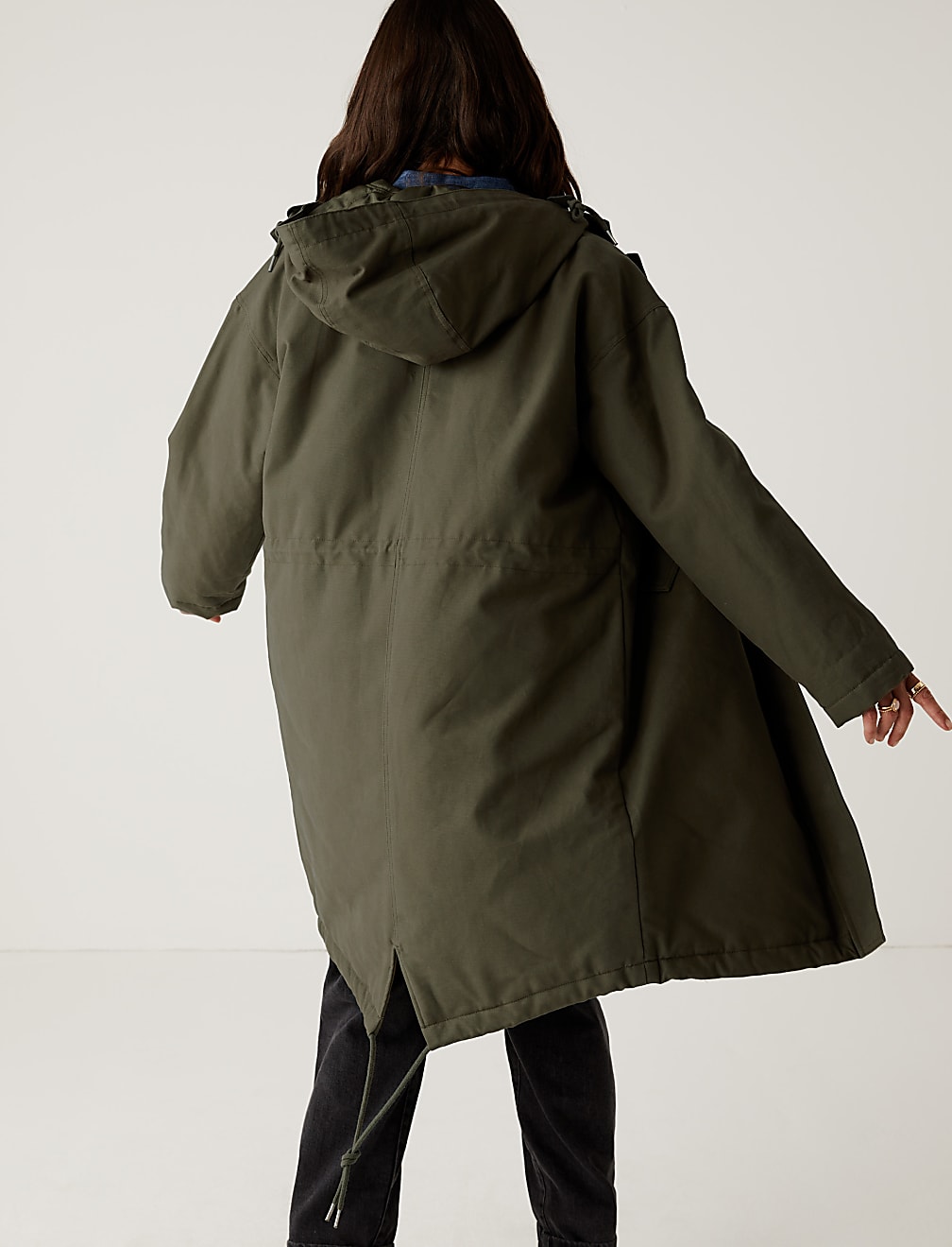 Cotton Rich Hooded Longline Parka