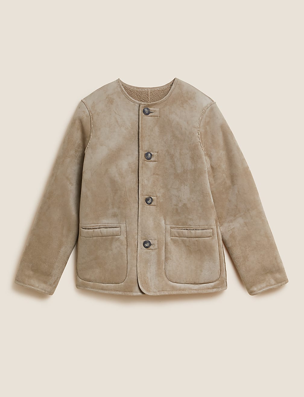 Faux Shearling Textured Reversible Jacket
