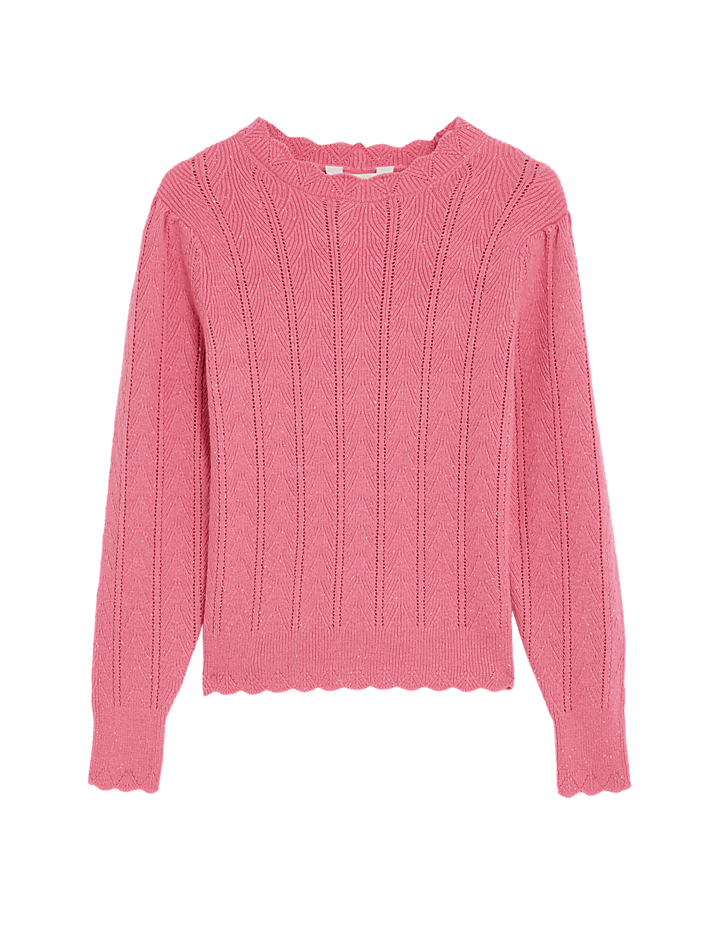 Pointelle Fitted Jumper with Wool
