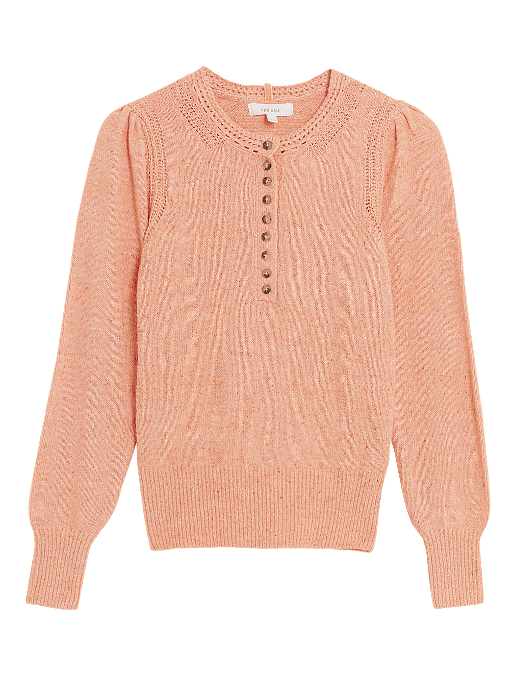 Cotton Rich Textured Button Detail Jumper