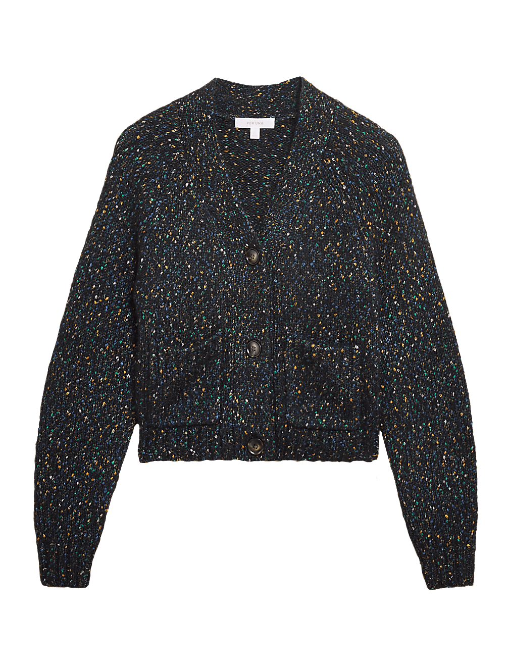 Textured V-Neck Cropped Cardigan