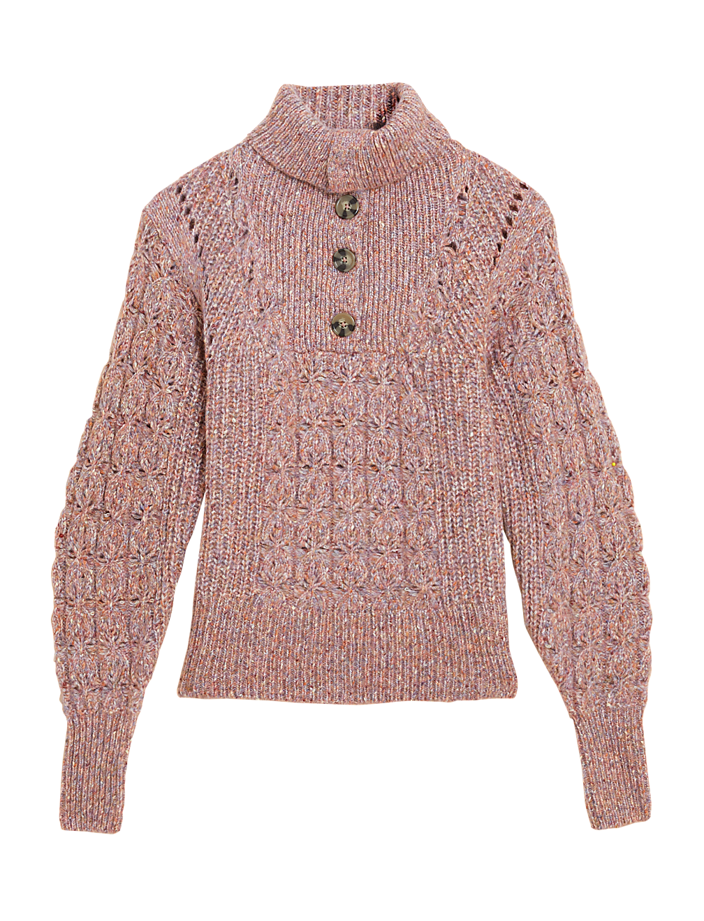 Cable Knit Polo Neck Jumper