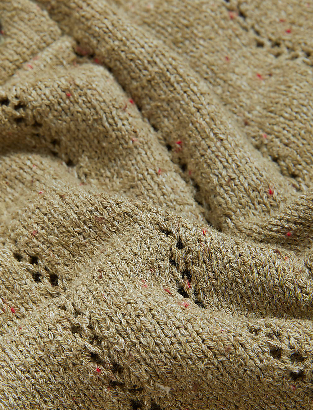 Cotton Rich Pointelle V-Neck Jumper